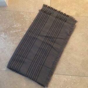 J. Crew Gray with Black Yarn Detail Scarf/Wrap